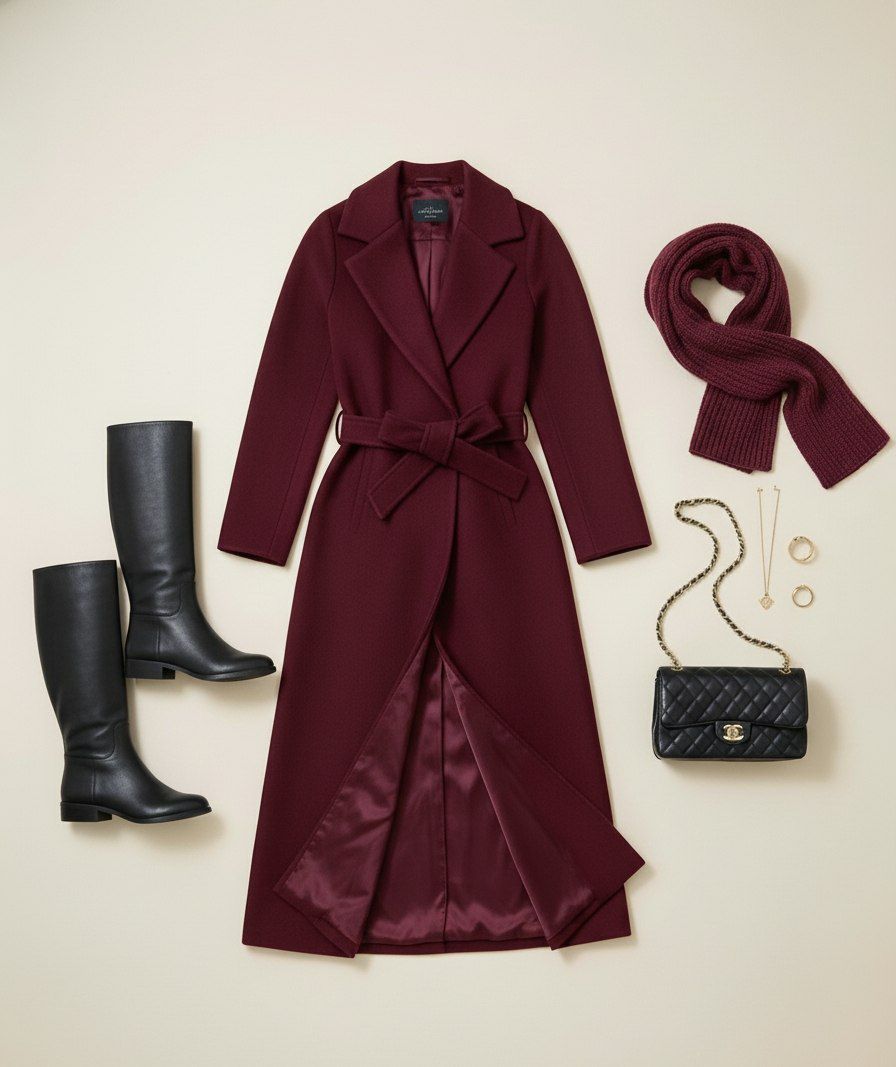 الكوت الجوخ طويل بحزام