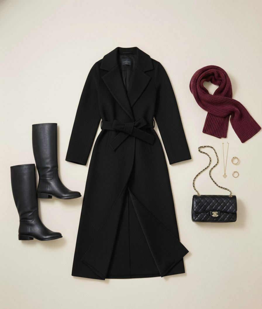 الكوت الجوخ طويل بحزام